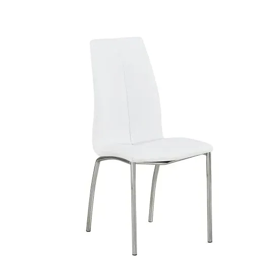 Opal Dining Chair - White, Faux Leather