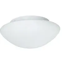 Opal White Glass Flush Fitting Bathroom Ceiling Light - White