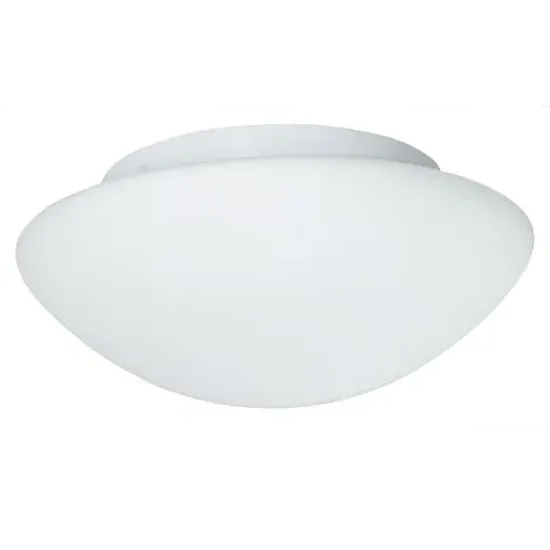 Opal White Glass Flush Fitting Bathroom Ceiling Light - White image