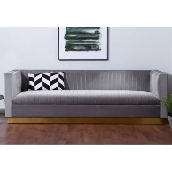 Opals 3-Seater Sofa - Grey, Velvet