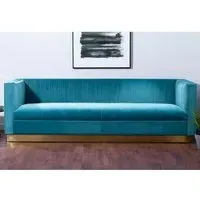 Opals 3-Seater Sofa - Light Blue, Velvet