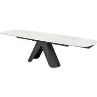 Opelousas Ceramic Marble Extending Dining Table - Matt White