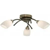 Opera 3-Light Ceiling Light - Antique Brass, Opal Glass