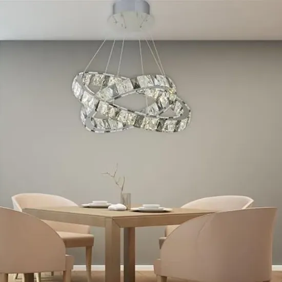 Optica LED 2 Lights Ceiling Pendant Light - Mirrored Chrome image