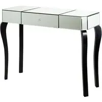 Orca Mirrored Console Table with Drawer - Silver, Black