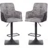 Ordos Bar Stools with Metal Base - Light Grey, Fabric