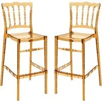 Oregon Bar Stools Pair - Amber, Polycarbonate alternate view