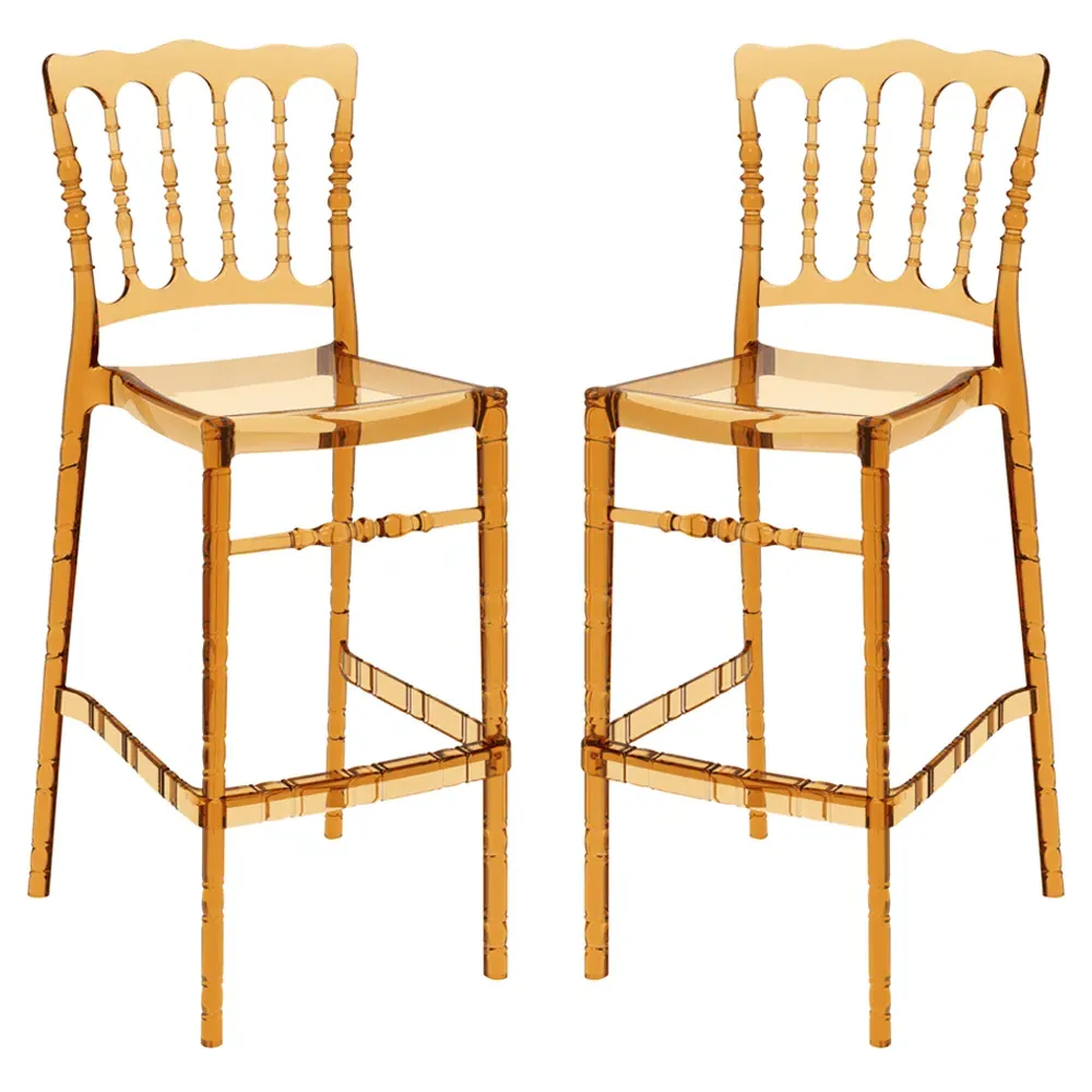 Oregon Bar Stools Pair - Amber, Polycarbonate product