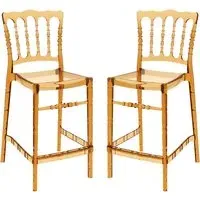 Oregon Bistro Chairs In Pair - Amber, Polycarbonate
