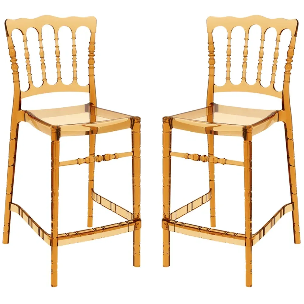 Oregon Bistro Chairs In Pair - Amber, Polycarbonate image