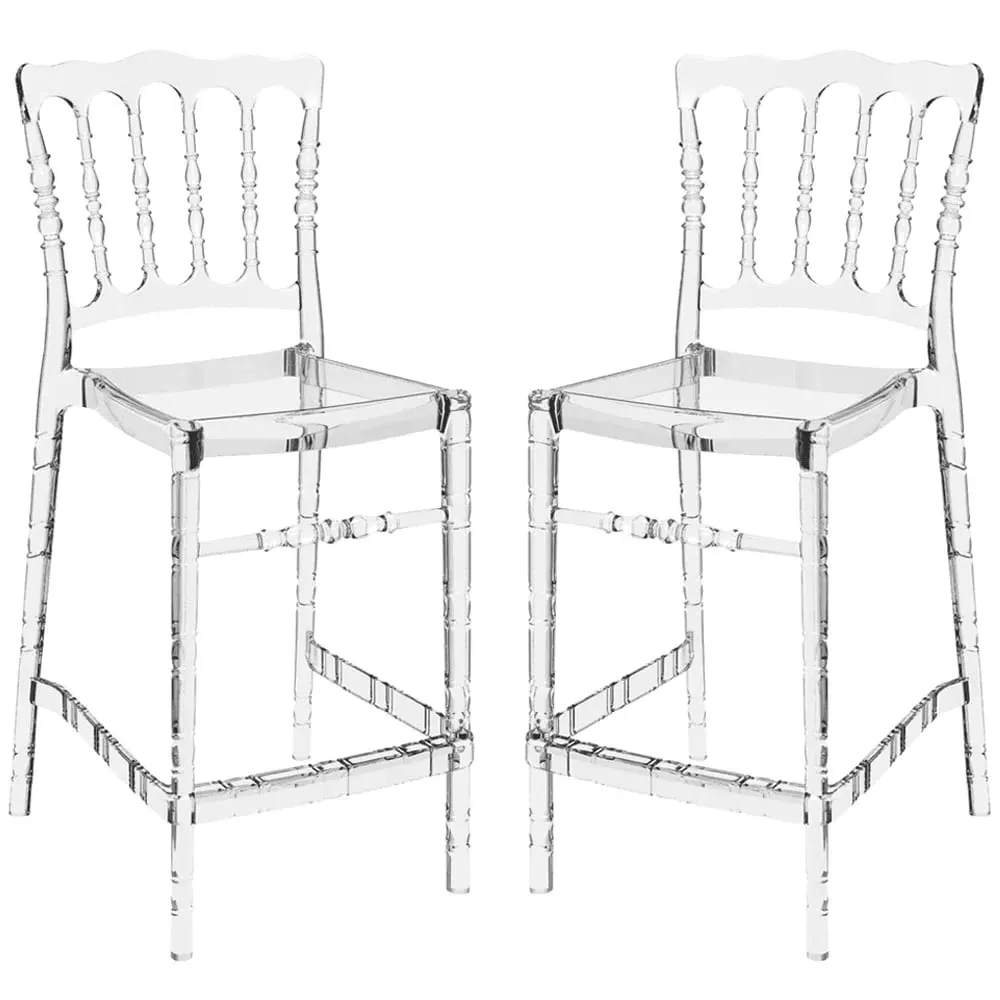 Oregon Bistro Chairs In Pair - Clear, Polycarbonate