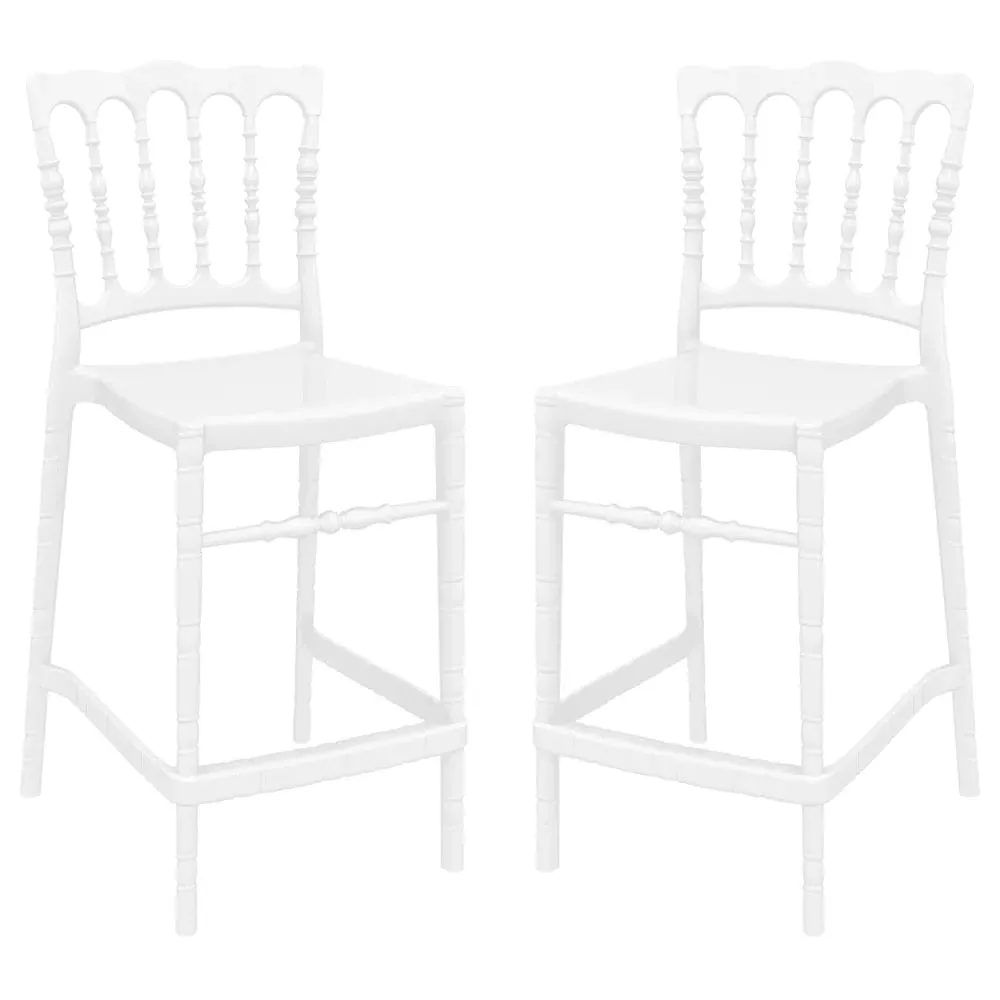 Oregon Bistro Chairs In Pair - White, Polycarbonate