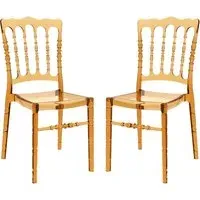 Oregon Side Chairs In Pair - Amber, Polycarbonate