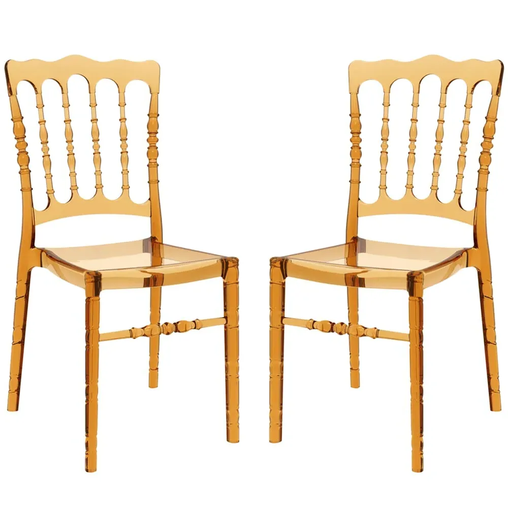 Oregon Side Chairs In Pair - Amber, Polycarbonate image