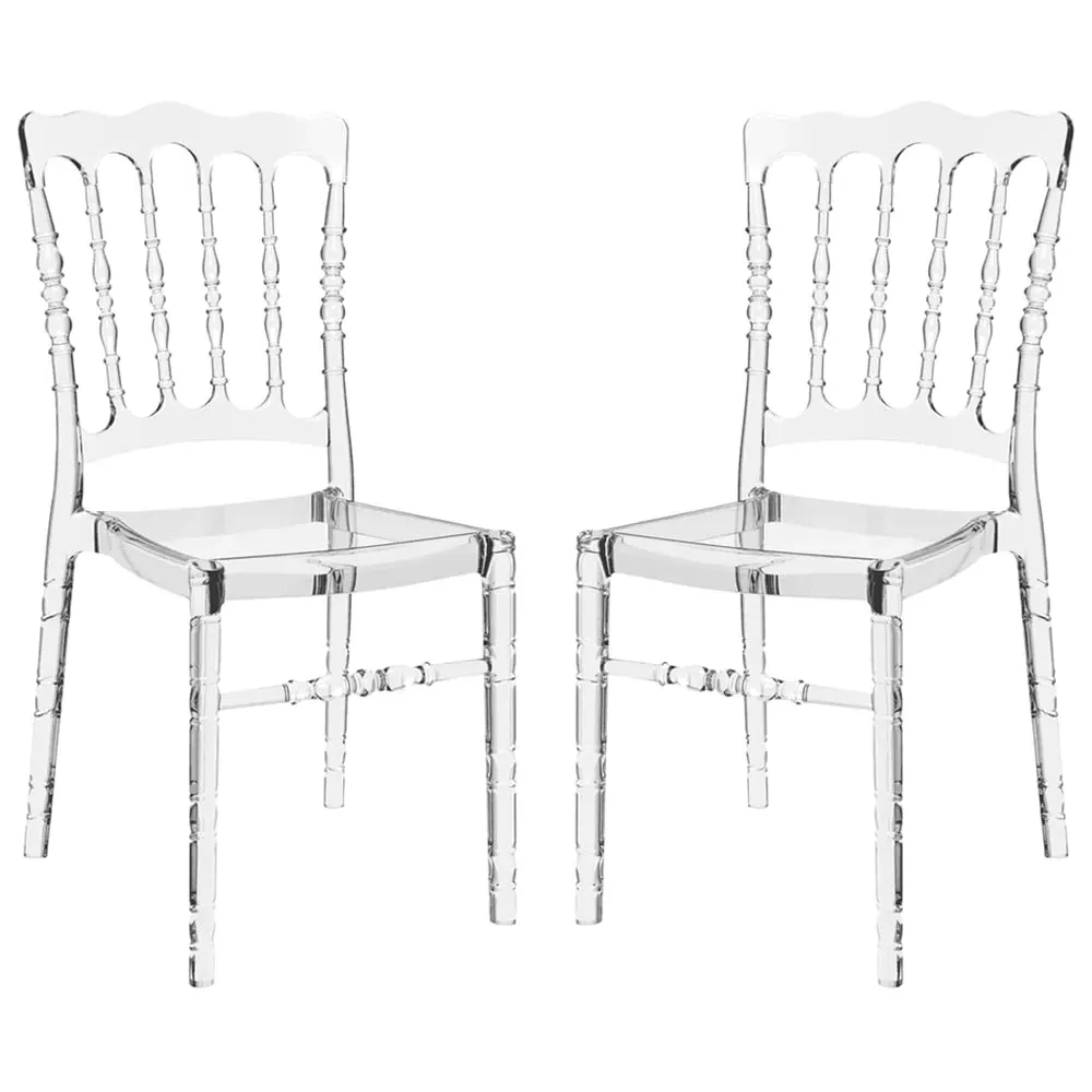 Oregon Side Chairs In Pair - Clear, Polycarbonate