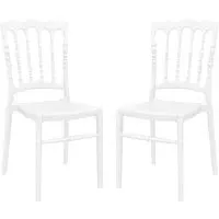 Oregon Side Chairs In Pair - White, Polycarbonate