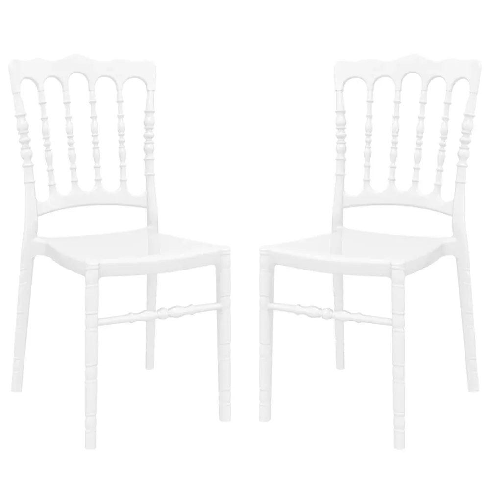 Oregon Side Chairs In Pair - White, Polycarbonate