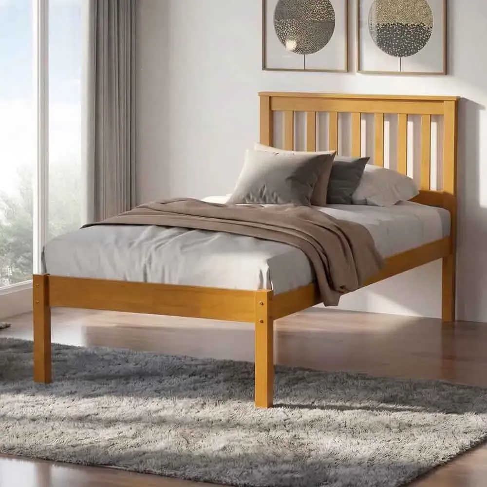 Orelix Single Bed Frame - Antique Pine, Wood product