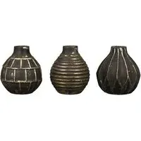 Orient Set of 3 Small Vases - Brown, Glass