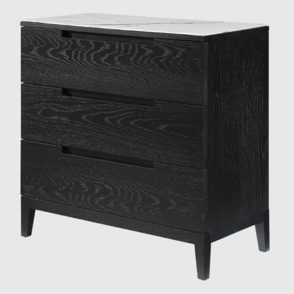Orillia 3-Drawer Chest with Glass Top - Wenge