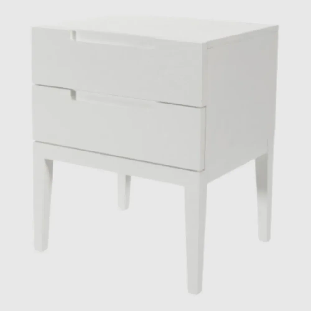 Orillia Bedside Cabinet with 2 Drawers - White