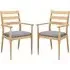 Orillia Carver Dining Chairs with Fabric Seat - Oak