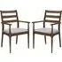 Orillia Carver Dining Chairs with Fabric Seat - Walnut