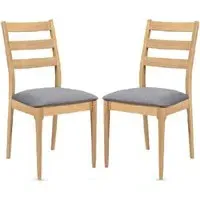 Orillia Dining Chairs with Fabric Seat - Oak