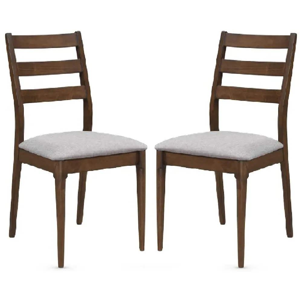 Orillia Dining Chairs with Fabric Seat - Walnut