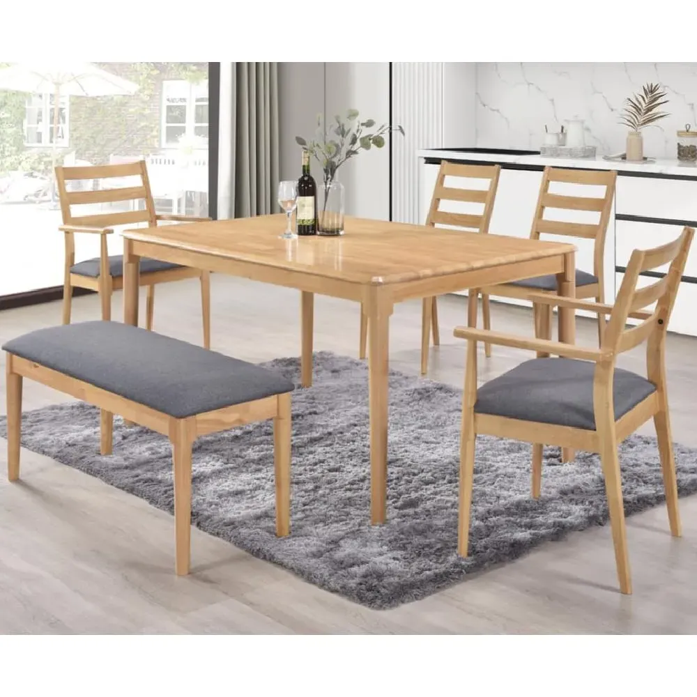 Orillia Dining Table Set with 4 Chairs and 1 Bench - Oak product