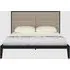Orillia Double Bed with Fabric Headboard - Beige, Wenge