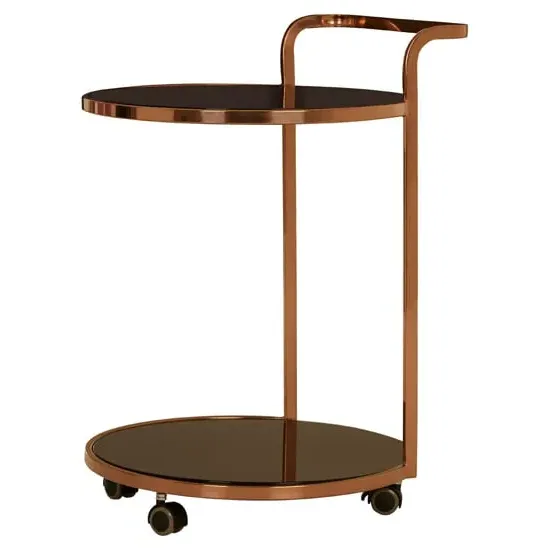 Orion 2 Tier Drinks Trolley - Black, Rose Gold image
