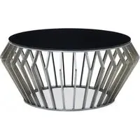 Orion Round Coffee Table - Black, Silver