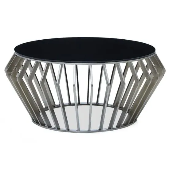 Orion Round Coffee Table - Black, Silver