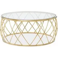 Orion Round Coffee Table - Gold, Glass