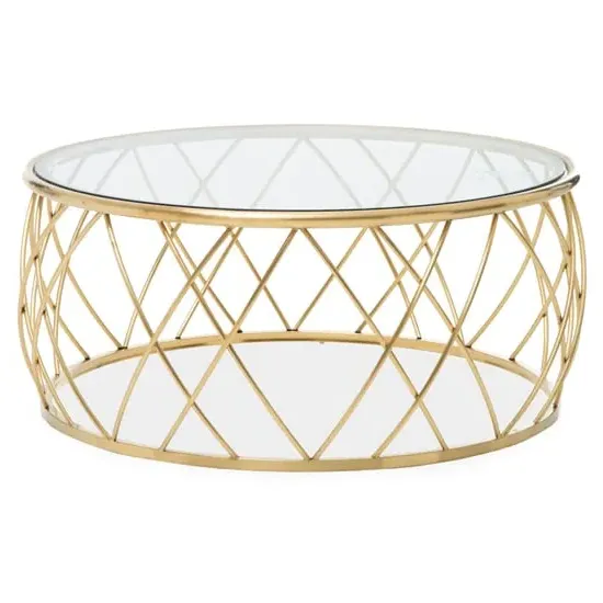 Orion Round Coffee Table - Gold, Glass