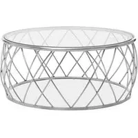 Orion Round Coffee Table - Silver, Glass