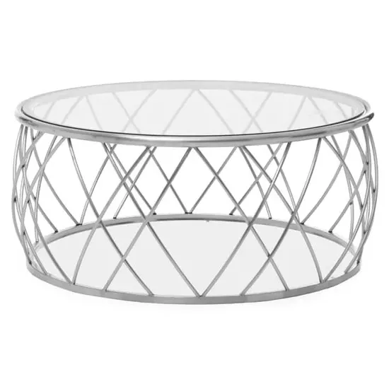 Orion Round Coffee Table - Silver, Glass