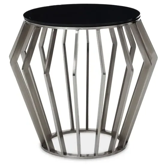Orion Round Side Table - Black, Silver
