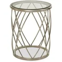 Orion Round Side Table - Silver, Glass