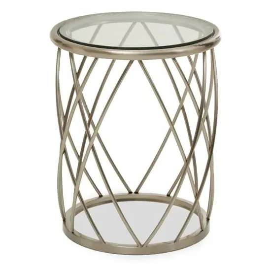 Orion Round Side Table - Silver, Glass