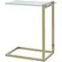 Orizone C-Shaped End Table - Clear Glass, Gold Steel