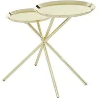 Orizone Cross Leg Side Table - Gold, Mirrored Metal