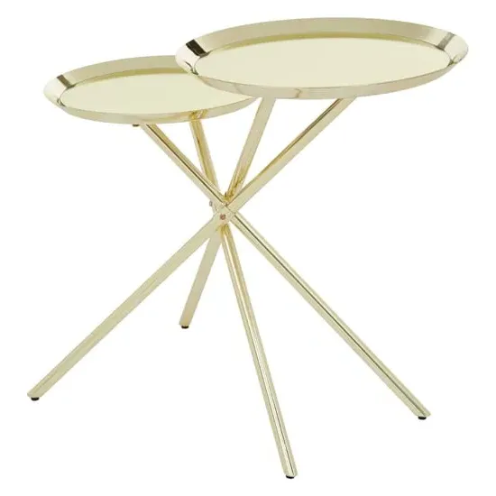 Orizone Cross Leg Side Table - Gold, Mirrored Metal image
