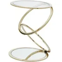 Orizone End Table with Ring Base - Gold, Glass