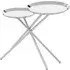 Orizone Mirrored Side Table with Cross Leg Base - Silver, Metal