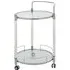 Orizone Round Drinks Trolley with Castors - Silver, Glass
