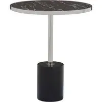 Orizone Round End Table - Black, Marble
