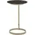 Orizone Round End Table - Black Marble Effect, Glass