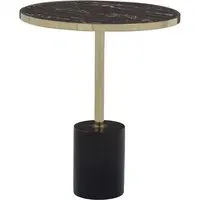 Orizone Round End Table - Black, Marble